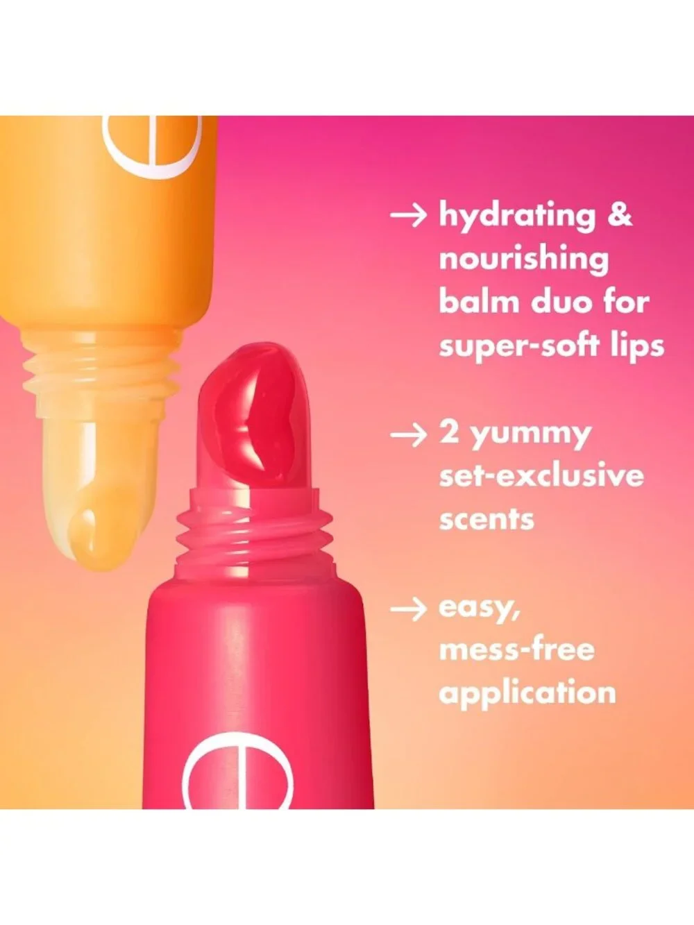 Moisturizing Lip Balm Duo - Mango & Watermelon Flavors, Hydrating & Nourishing